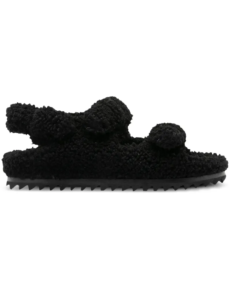 Officine Creative Italia Shearling-Sandalen - Schwarz Schwarz