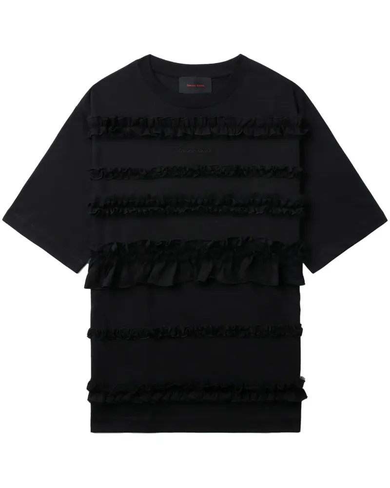 Simone Rocha T-Shirt mit Rüschendetail - Schwarz Schwarz