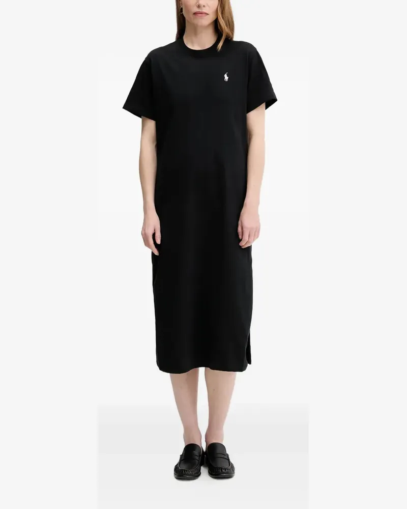 Ralph Lauren Midikleid mit kurzen Ärmeln - Schwarz Schwarz