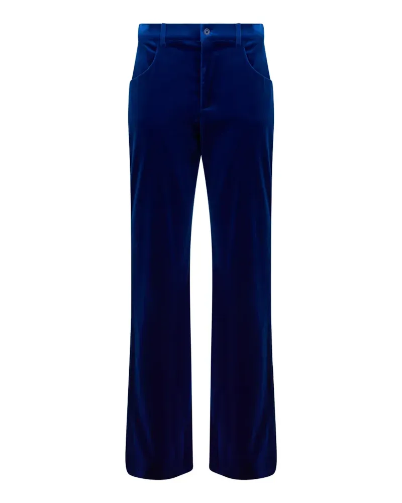Alberta Ferretti Hose in Samtoptik - Blau Blau