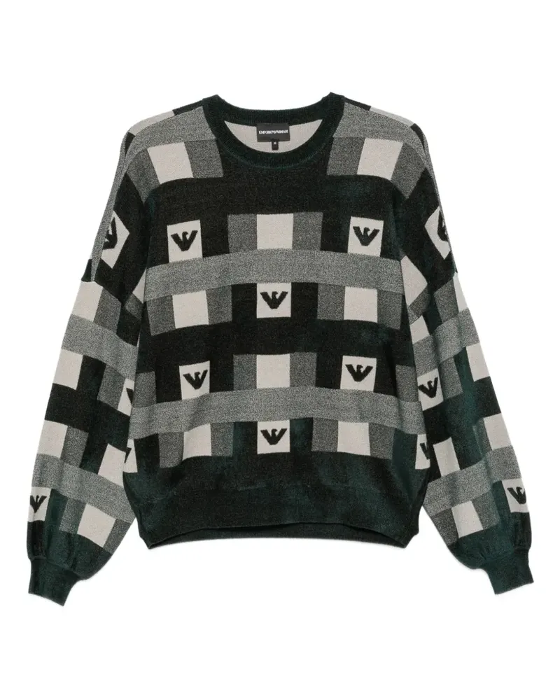 Emporio Armani Pullover mit Logo-Muster - Grün Grün