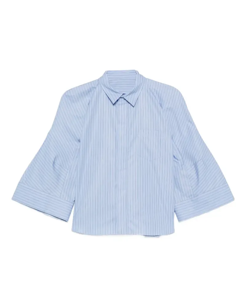 Sacai vertical-stripe flared-sleeve shirt - Blau Blau