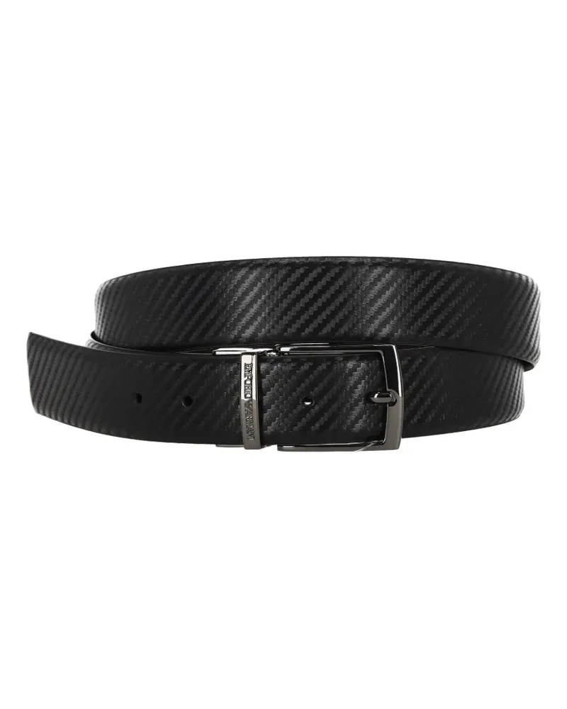Emporio Armani textured buckle belt - Schwarz Schwarz