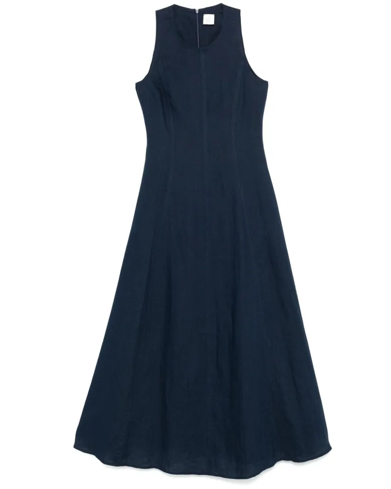 Eleventy Midikleid aus Leinen - Blau Blau