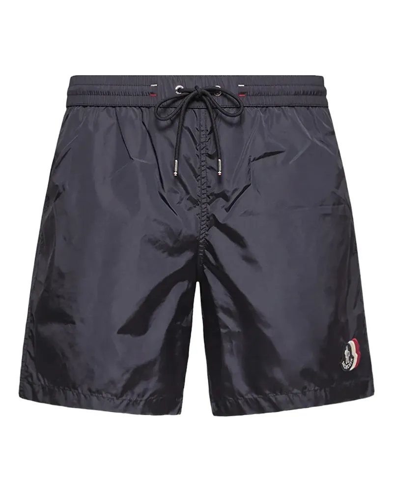 Moncler logo-patch drawstring swim shorts - Blau Blau