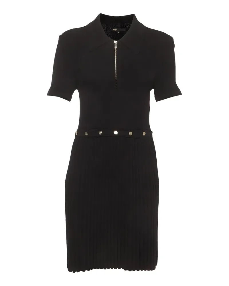 Maje Ritourna rib-knit mini dress - Schwarz Schwarz