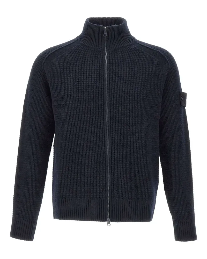 Stone Island Strukturierter Cardigan mit Reißverschluss - Blau Blau