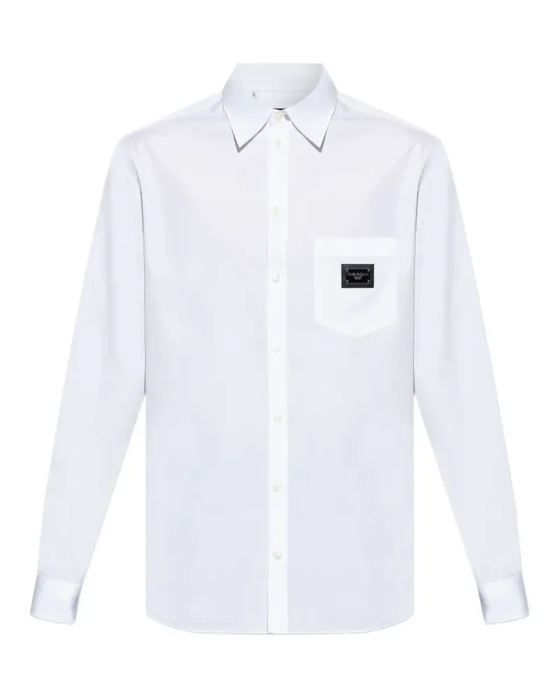 Dolce & Gabbana logo-plaque shirt - Weiß Weiß