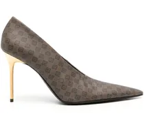 Pumps mit mini Monogramm-Print 100mm - Braun