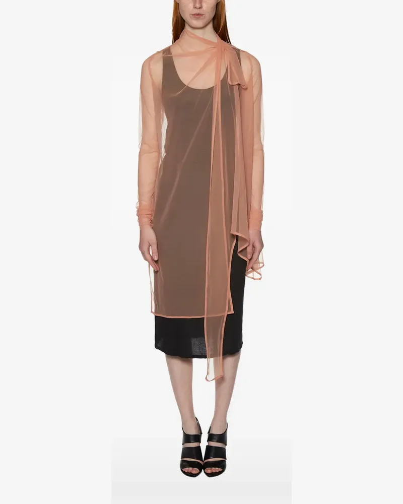 Rick Owens Lilies stretch tulle coat - Rosa Rosa