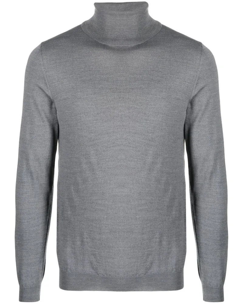 Zanone Fein gestrickter Rollkragenpullover - Grau Grau