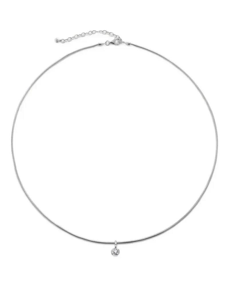 Monica Vinader Halskette mit Diamanten im Rundschliff - Silber Silber