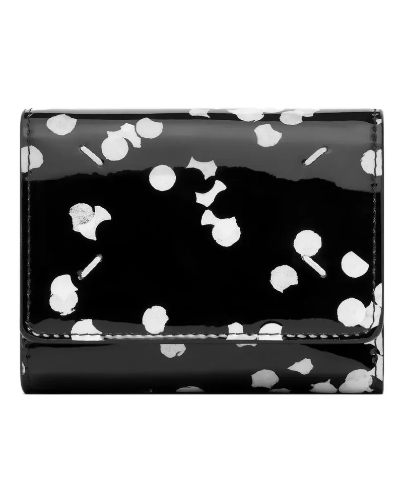 Maison Margiela patent-finish tri-fold wallet - Schwarz Schwarz