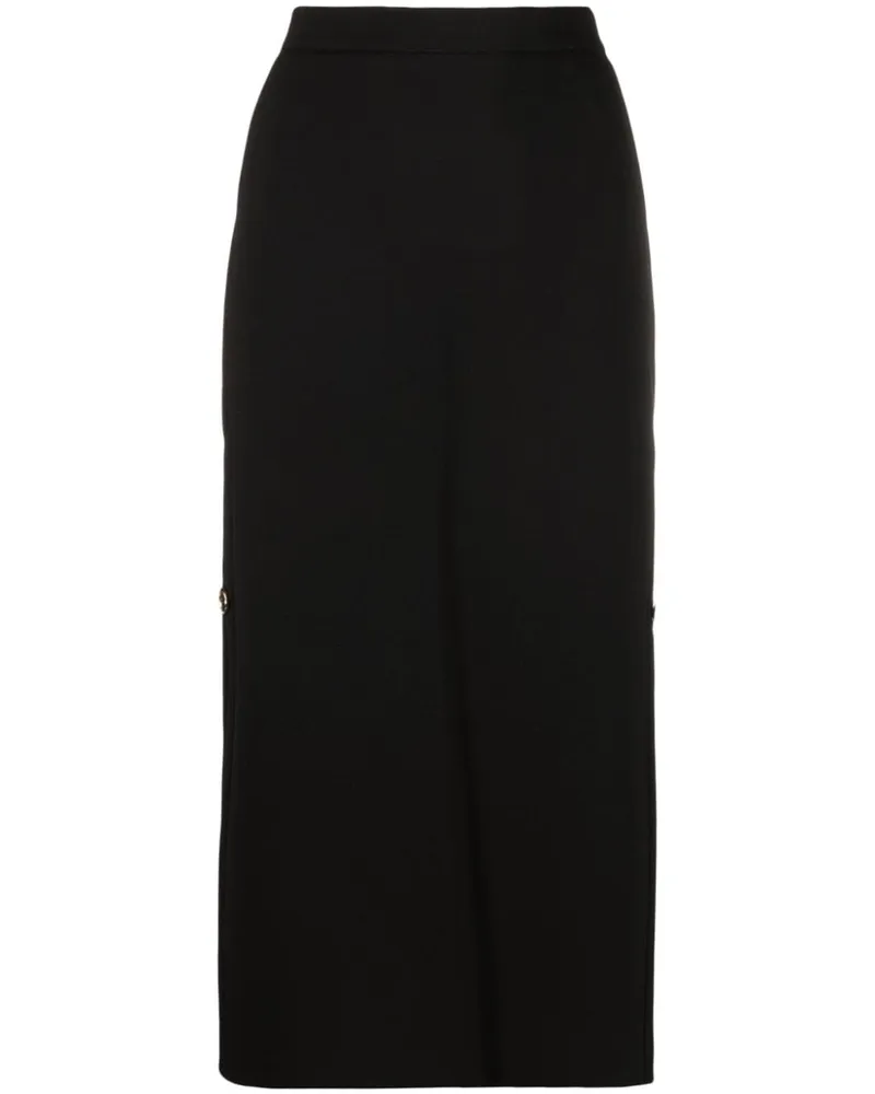Pinko Minirock mit Logo-Knopf - Schwarz Schwarz