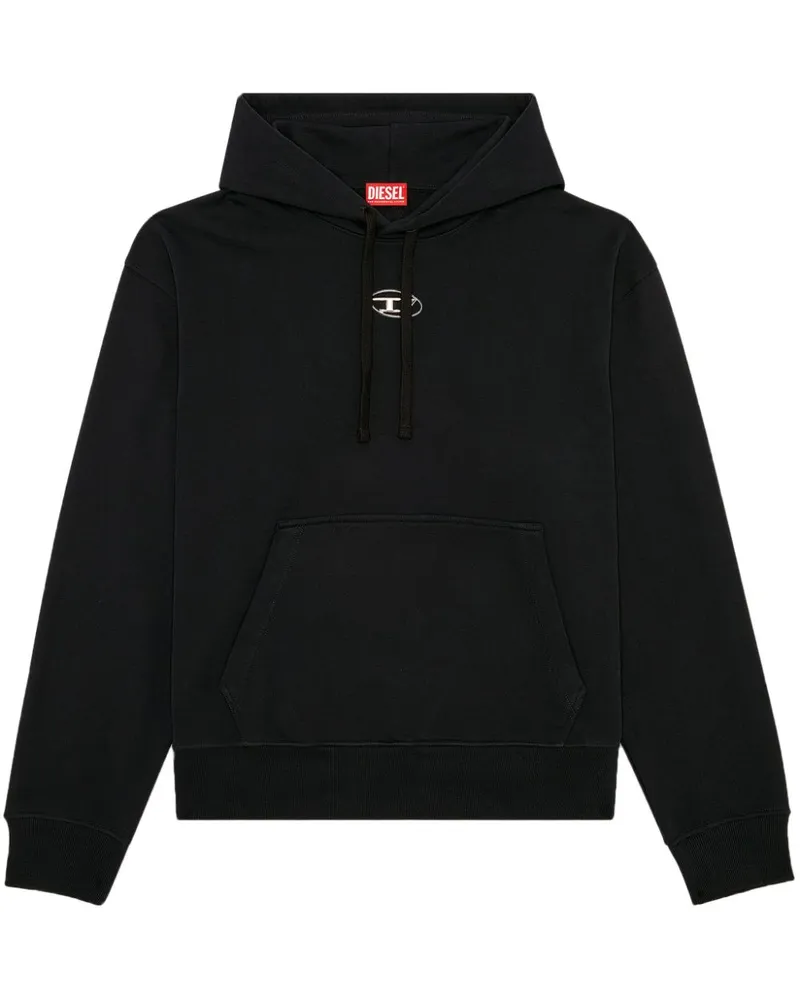 Diesel Hoodie mit Metallic-Logo - Schwarz Schwarz