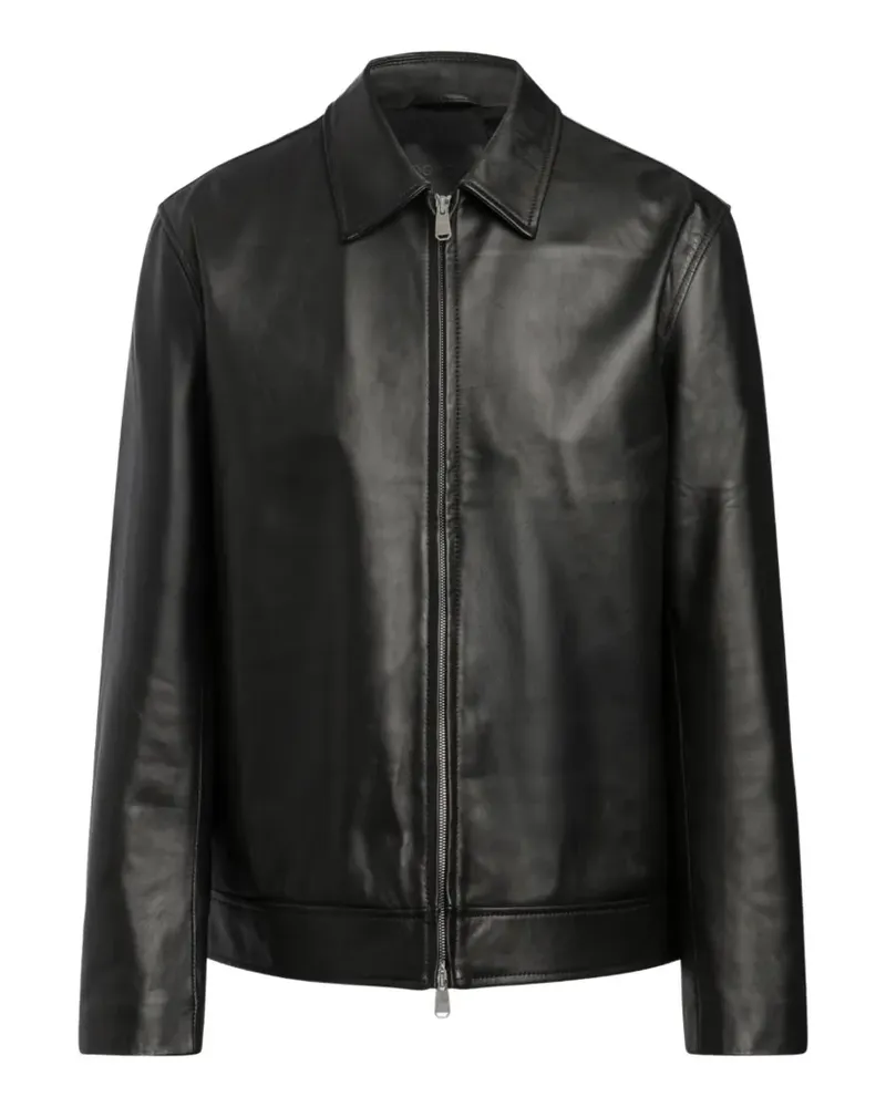 Dondup zip-up leather jacket - Schwarz Schwarz