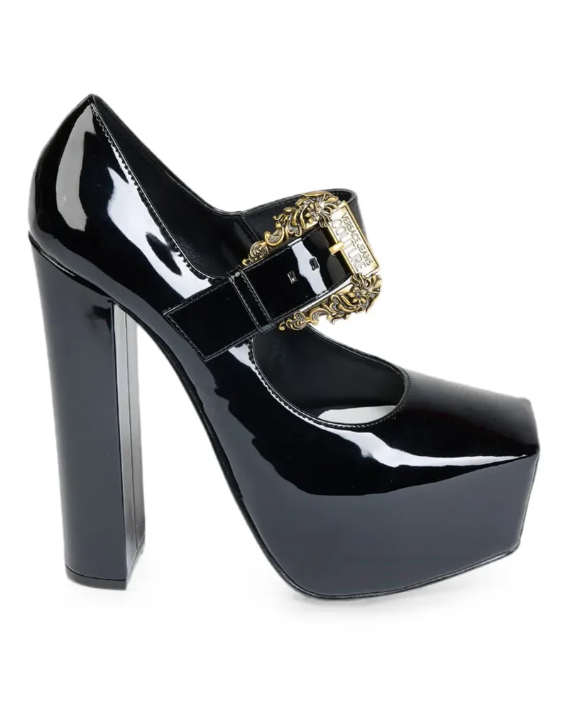 Versace Jeans Hurley Plateau-Pumps mit Barockschnalle - Schwarz Schwarz