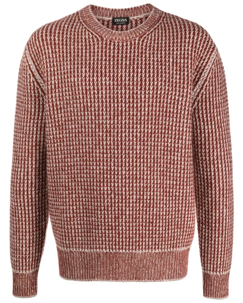 Ermenegildo Zegna Kaschmirpullover mit Jacquardmuster - Rot Rot