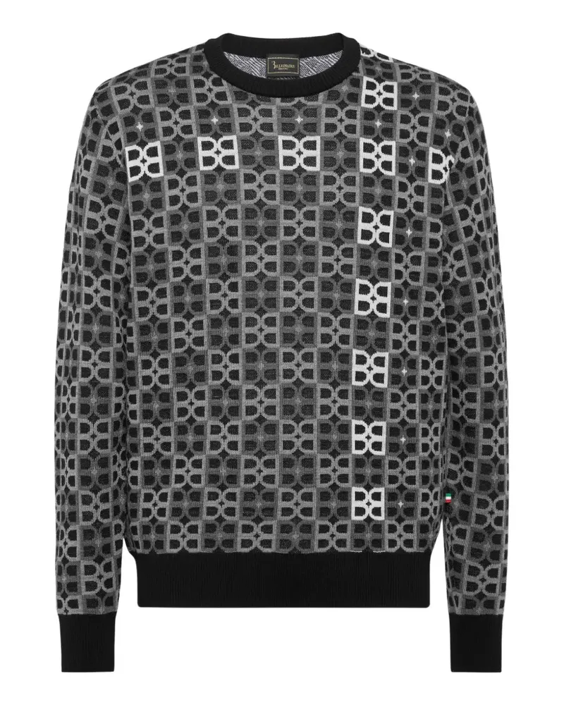 Billionaire jacquard-monogram sweater - Schwarz Schwarz