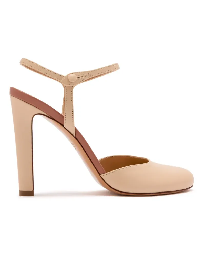 Francesco Russo button-fastening leather heel pumps - Nude Nude