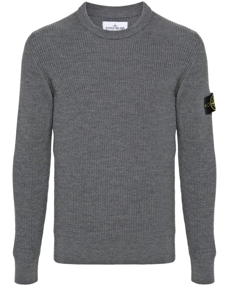 Stone Island Pullover mit Kompass-Patch - Grau Grau