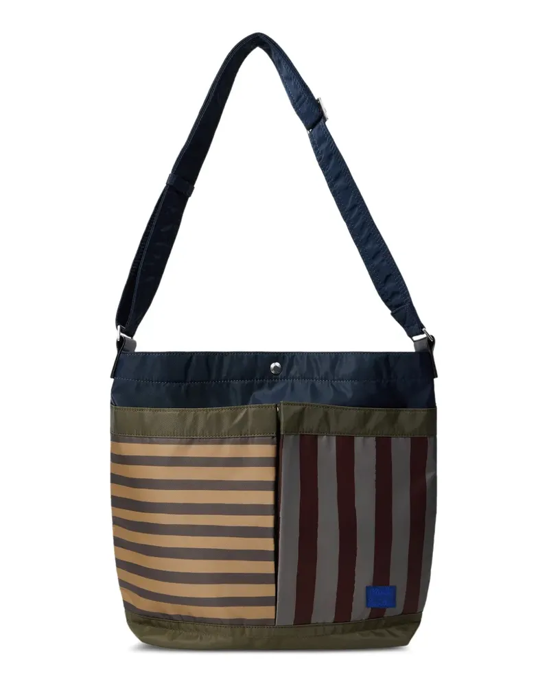 Paul Smith striped panel messenger bag - Blau Blau