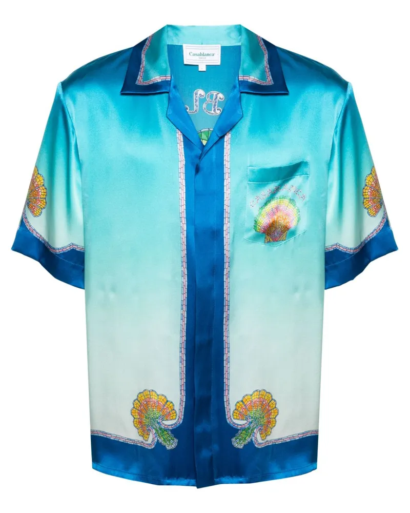 Casablanca Paris Coquillage Seidenhemd - Blau Blau