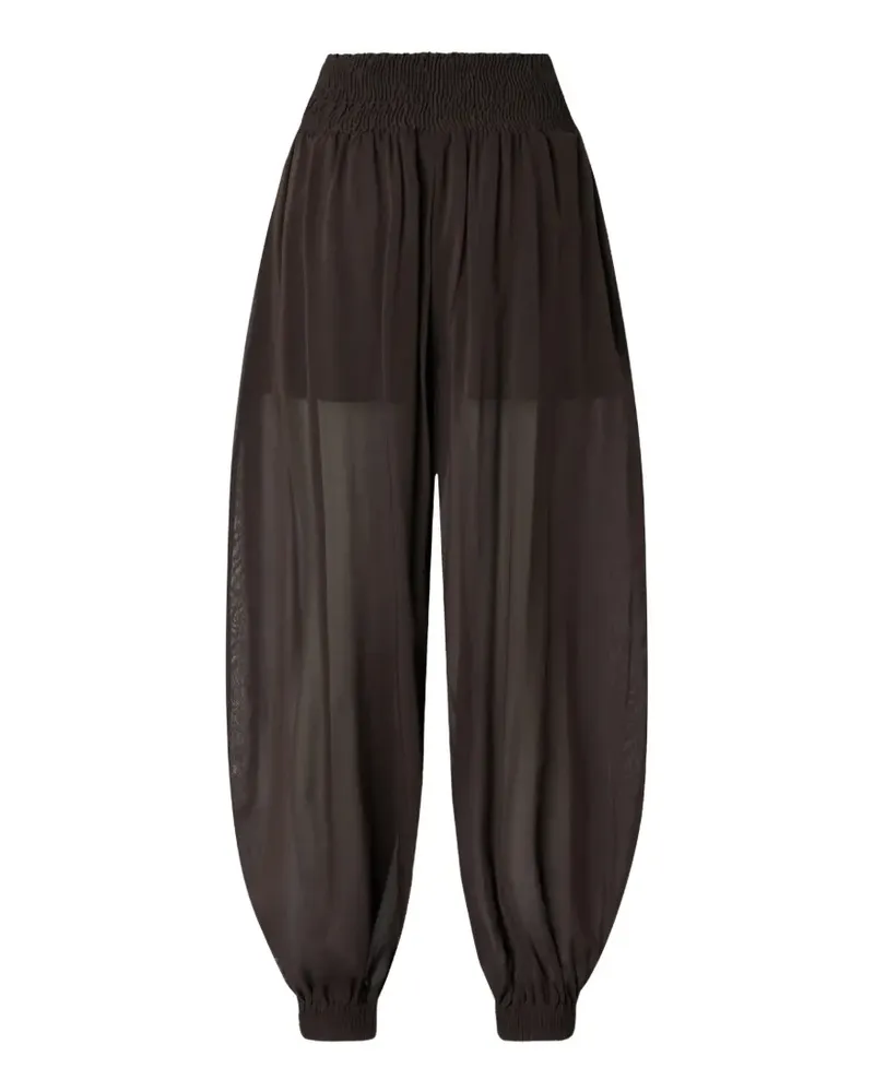 Pinko smocked semi-sheer flowing trousers - Braun Braun