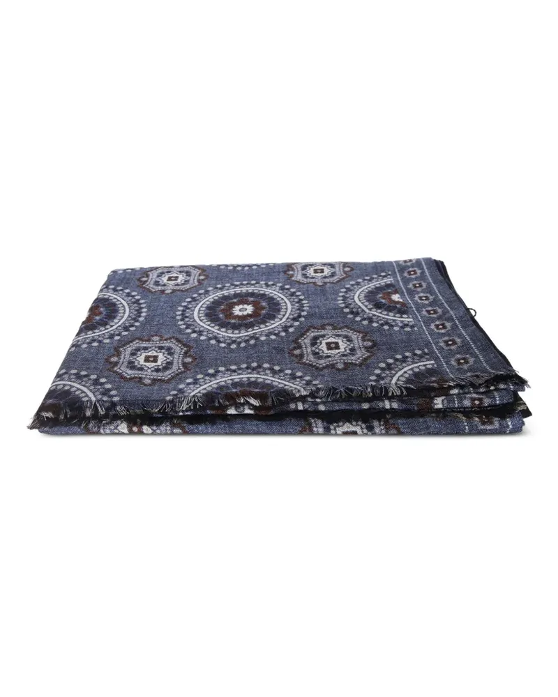 Dell'oglio Schal mit geometrischem Print - Blau Blau