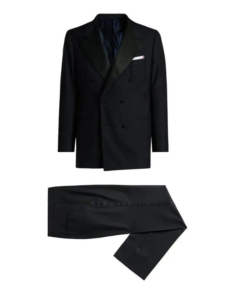 Kiton Doppelreihiger Smoking - Blau Blau