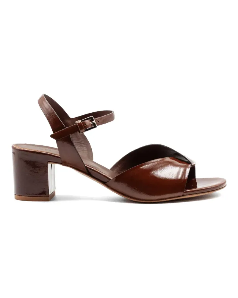 Roberto del Carlo Betty crossover-strap block-heel sandals - Braun Braun