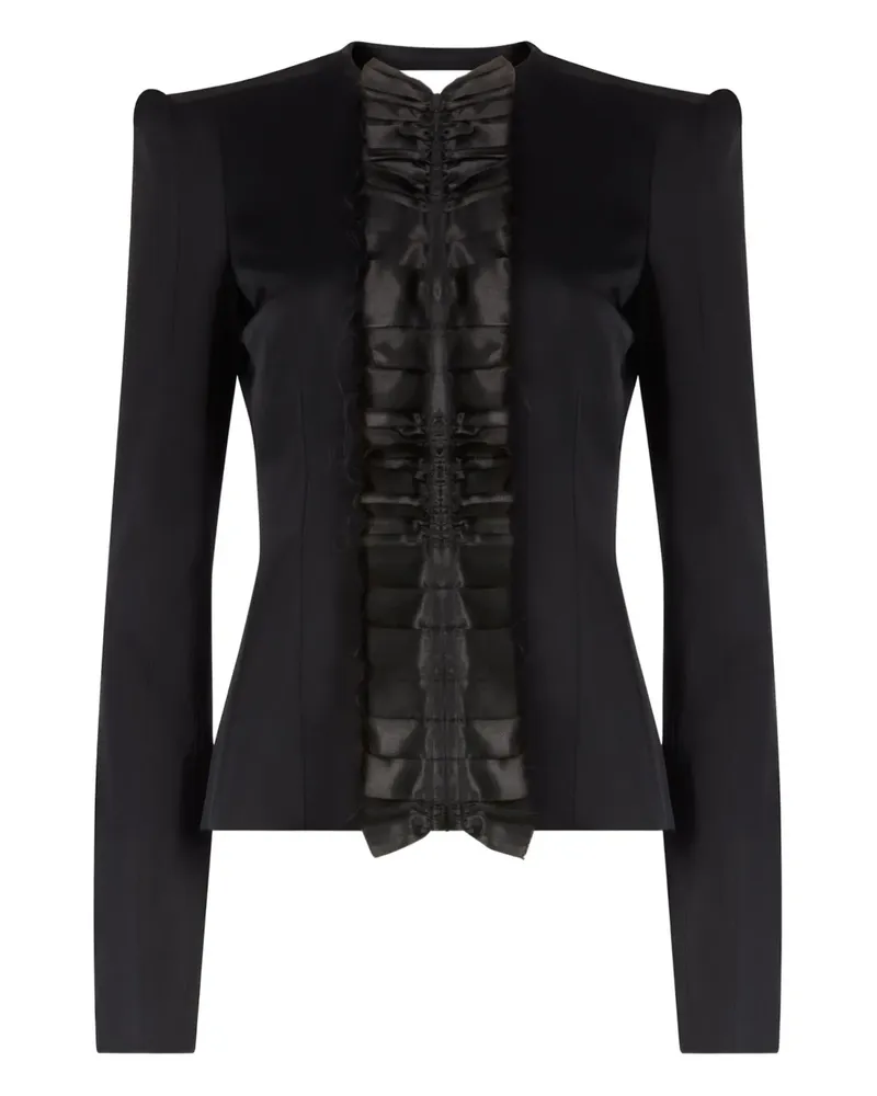 Nina Ricci Plissierte Kreppjacke - Schwarz Schwarz