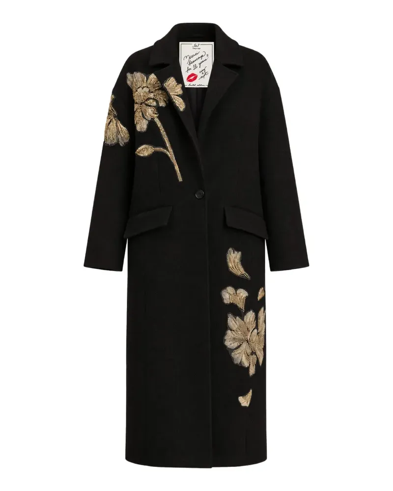 Cinq à Sept Gilded Peony Lilienne coat - Schwarz Schwarz