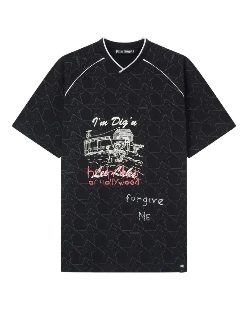 Palm Angels Starry Palm T-Shirt - Schwarz Schwarz