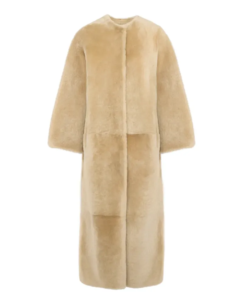 Yves Salomon Wendbarer Mantel aus Shearling - Nude Nude