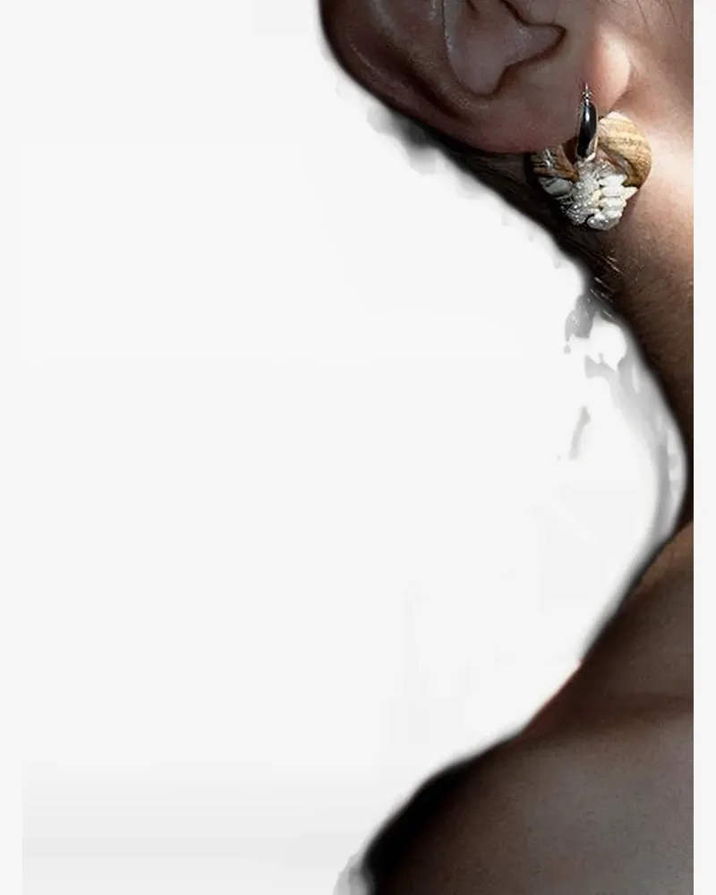 Santangelo hoop pearl earrings - Silber Silber