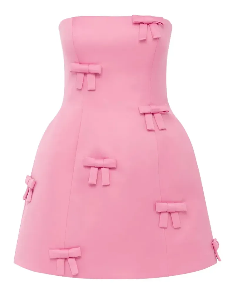 LEO LIN Roselle bow-embellished mini dress - Rosa Rosa