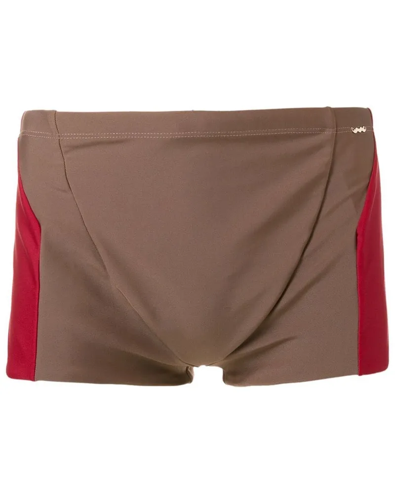 Amir Slama Zweifarbige Badeshorts - Braun Braun
