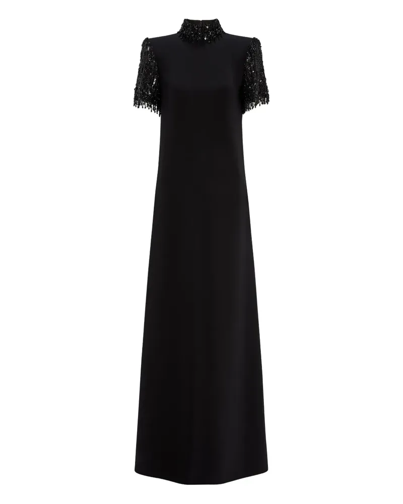 Jenny Packham Maxikleid mit Stehkragen - Schwarz Schwarz
