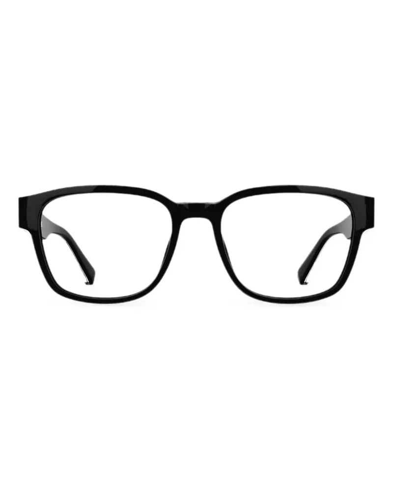 Lacoste Eckige Brille mit Logo-Schild - Schwarz Schwarz