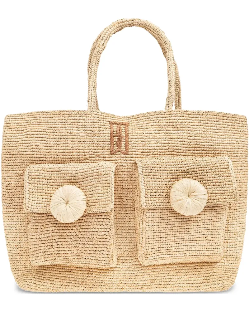 By Malene Birger Shopper aus Bast - Nude Nude