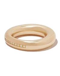 Lauren Rubinski 14kt Puffy Circle Gelbgoldring mit Diamant Gold