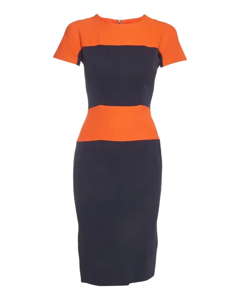 Victoria Beckham Midikleid in Colour-Block-Optik - Blau Blau