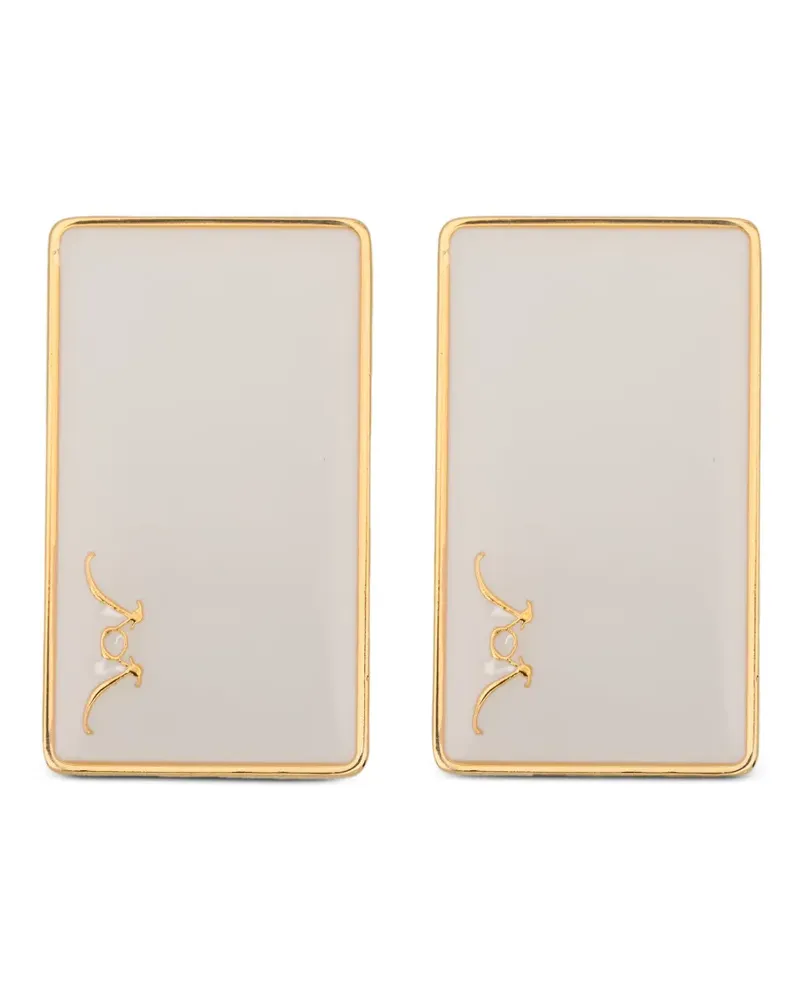 Rowen Rose rectangular earrings - Gold Gold