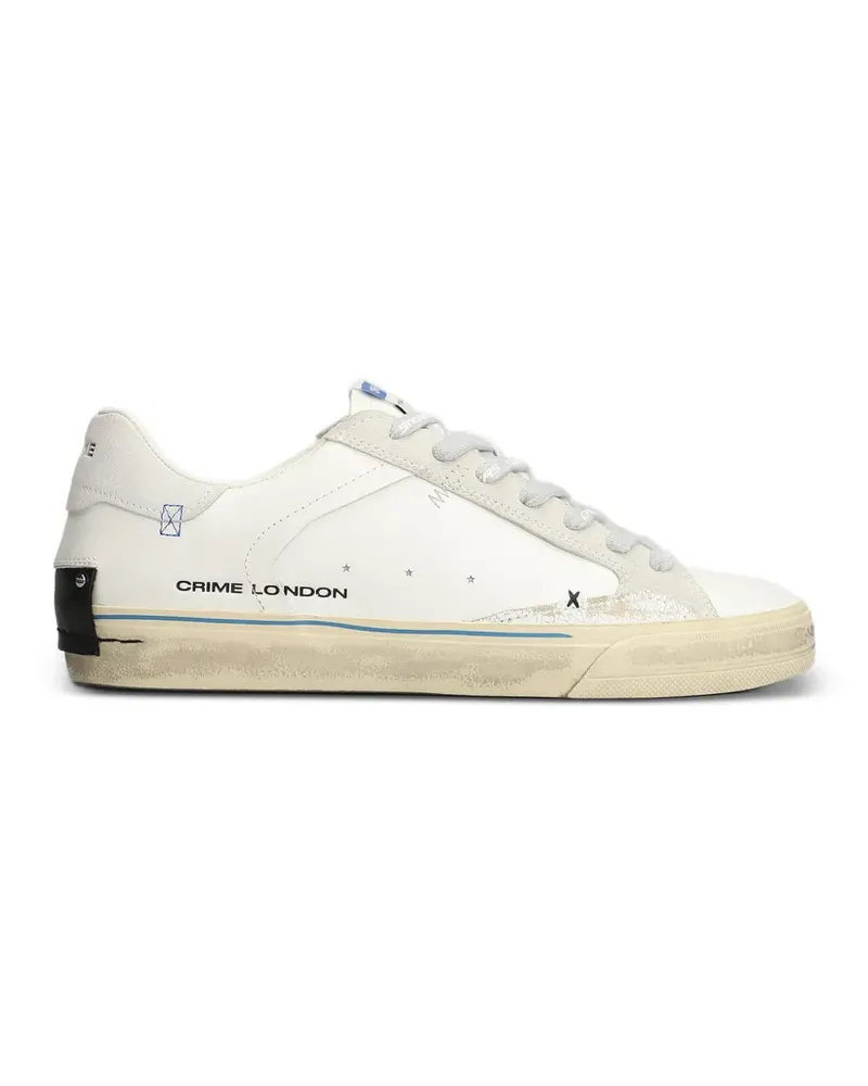 Crime logo-print leather sneakers - Weiß Weiß