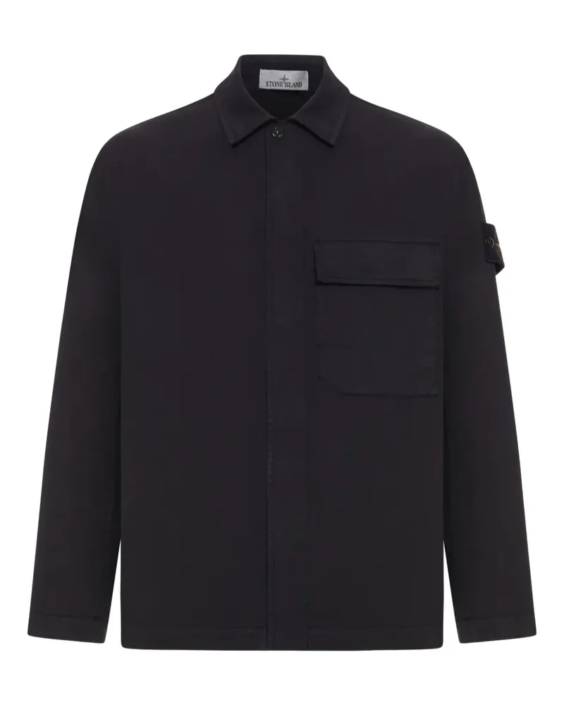 Stone Island chest pocket badge overshirt - Schwarz Schwarz