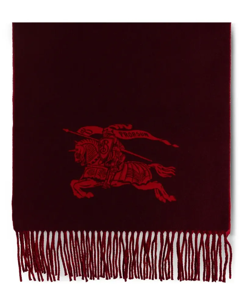 Burberry Fransenschal mit Ritter-Logo - Rot Rot