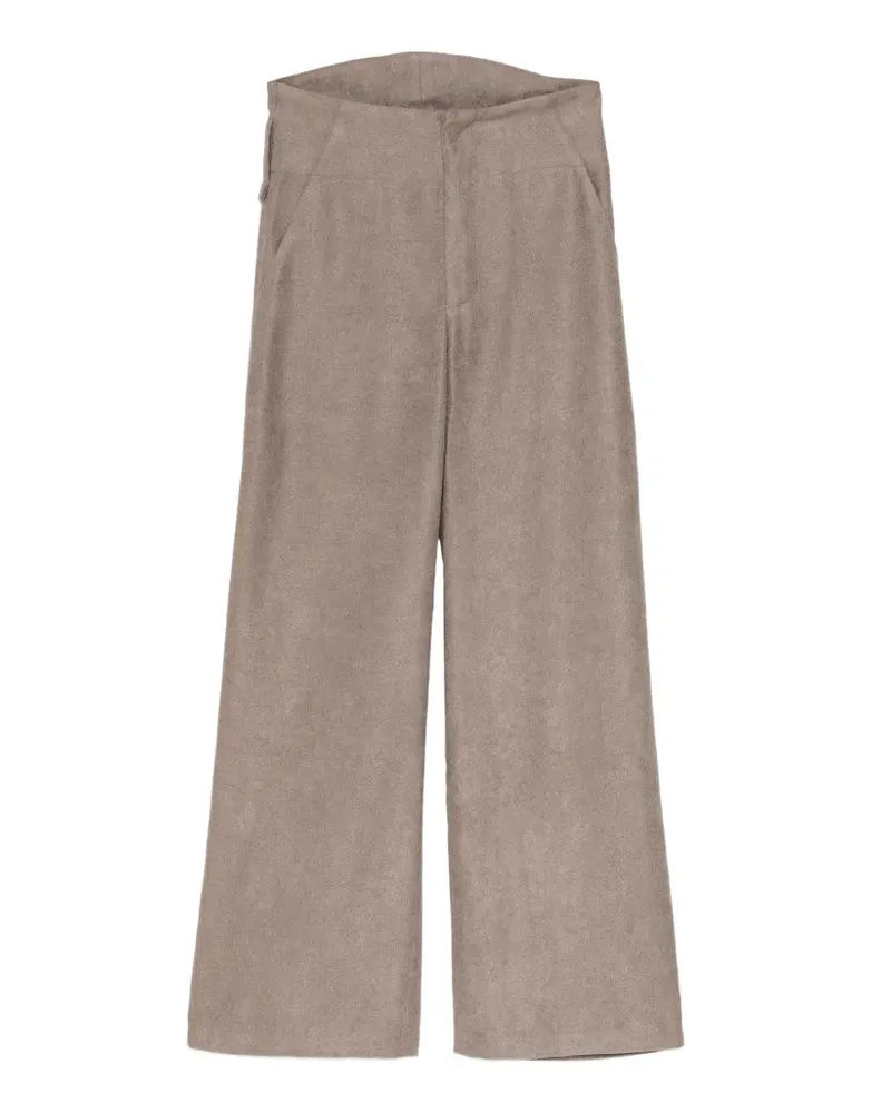 young n sang Gerade Hose mit Eingrifftaschen - Braun Braun