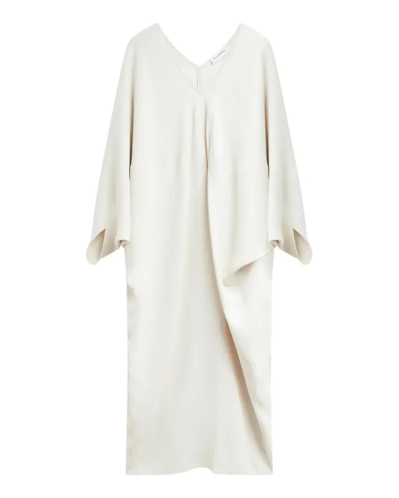FRANKIE Shop draped V-neck midi dress - Weiß Weiß