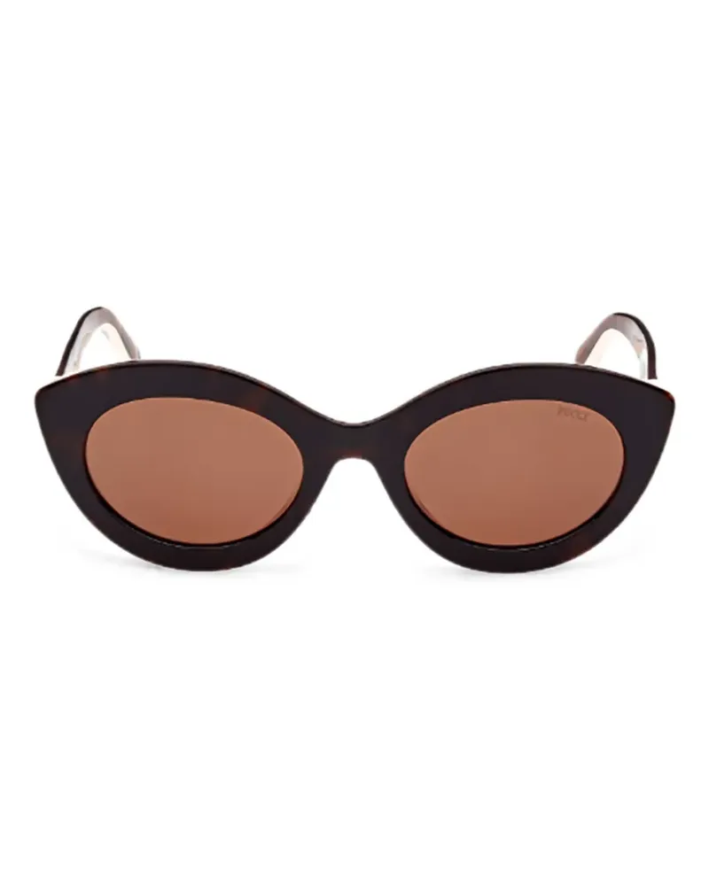 Emilio Pucci tortoiseshell-effect cat-eye sunglasses - Braun Braun